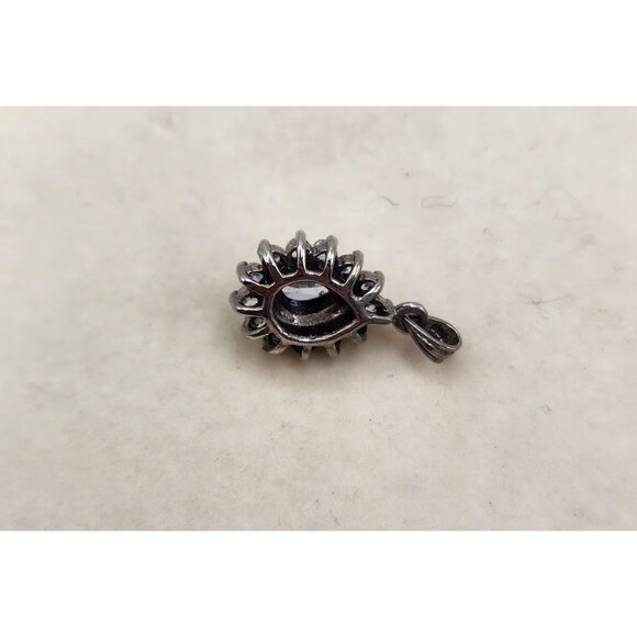 Vintage CZ Pendant Pear Shaped Center Stone WIth Accents - Picture 4 of 5